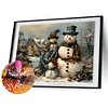 Bonhomme De Neige D’Hiver-Perceuse Ronde Peinture Diamant-40*30CM