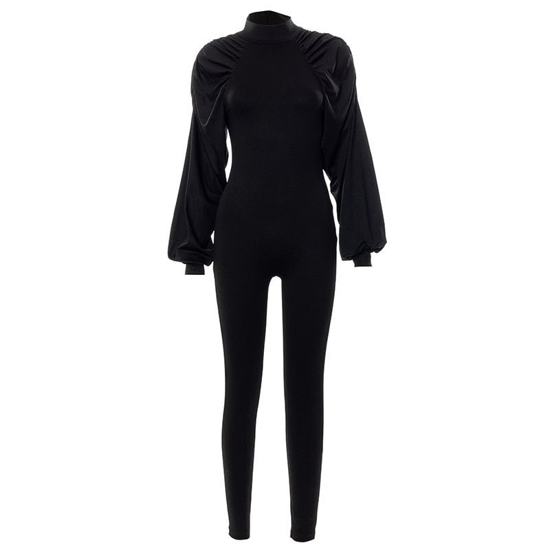 Hawthaw Women Autumn Long Sleeve Bodycon Black Jumpsuit Overalls 2021 Fall Bulk Items Wholesale Lots Streetwear Dropshipping