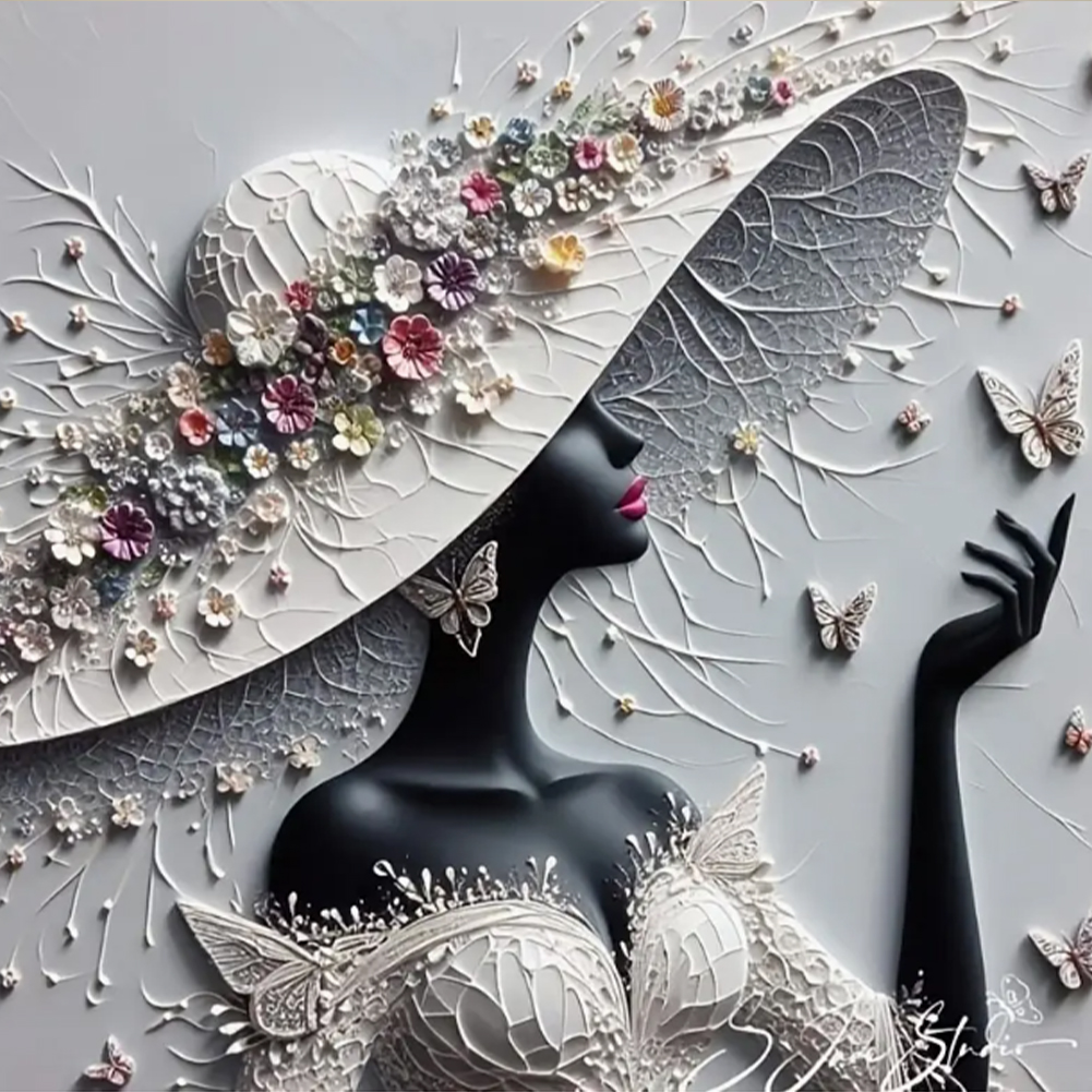 Elegant Lady 30*30cm(canvas) full round drill diamond painting