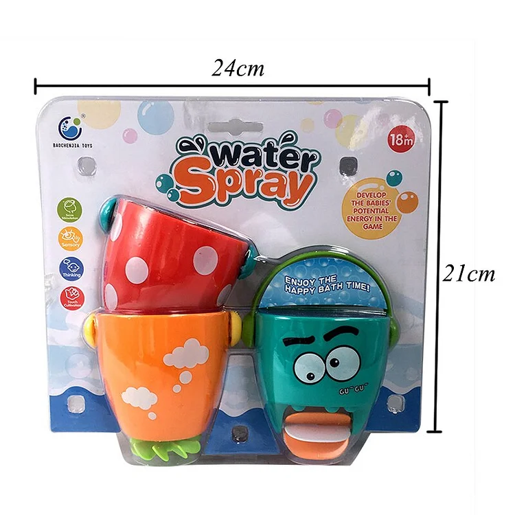 Baby shower toy cartoon baby mini shower bucket layered colorful water bath toy