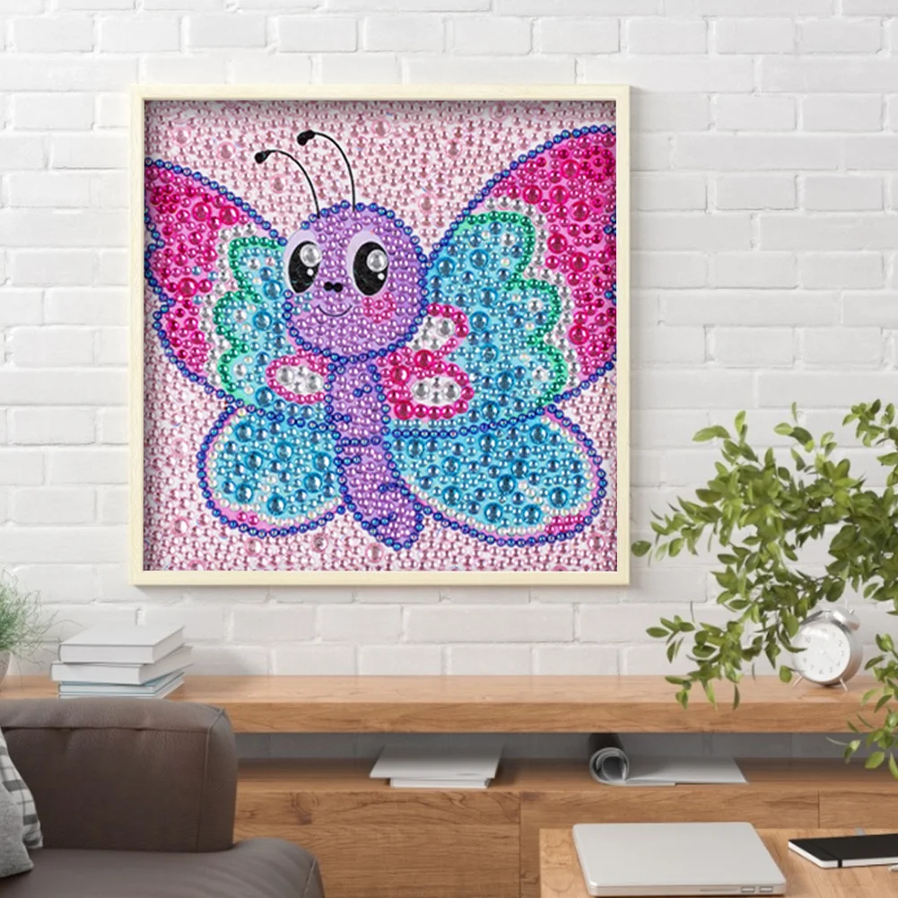 Diamond Painting - Full Crystal Rhinestone - Butterfly(18*18cm)【Without Frame】