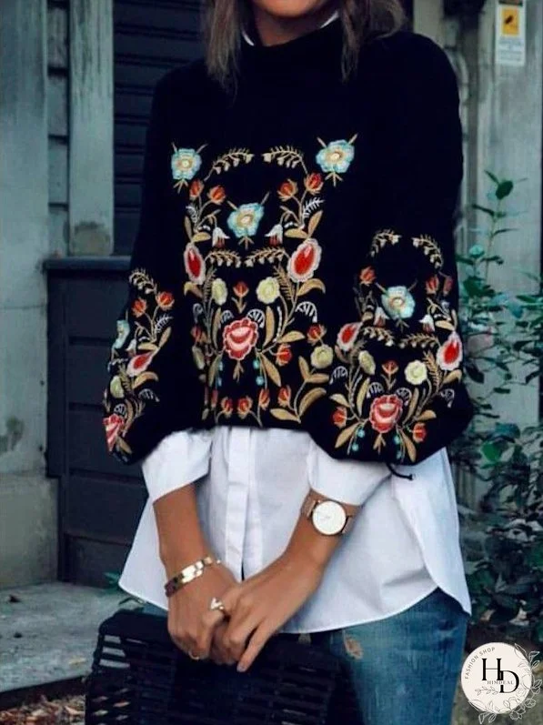 Fashion Wild Embroidery Sweater