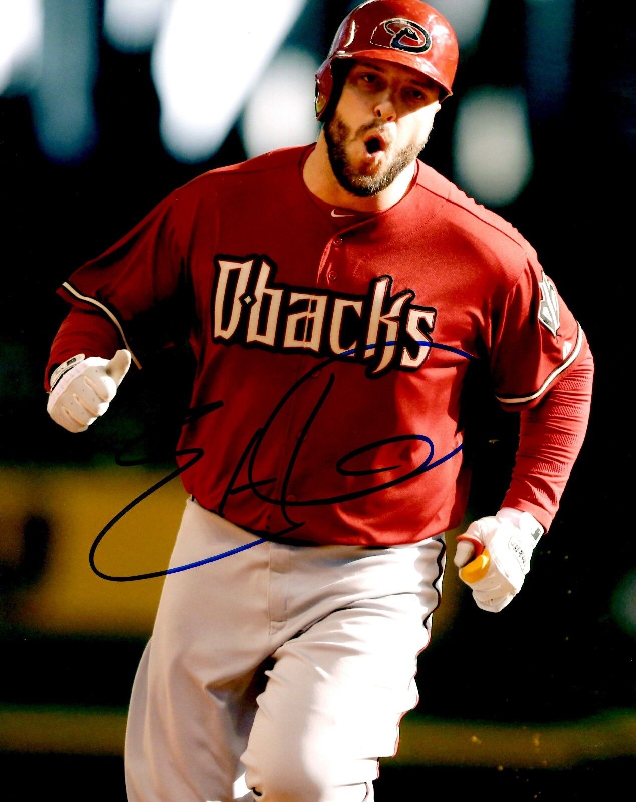 Signed 8x10 ERIC HINSKE Arizona Diamondbacks Photo Poster painting - COA