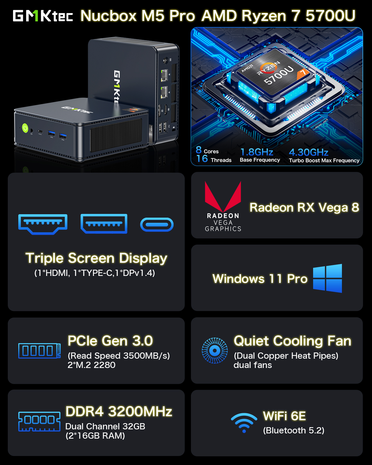 ほぼ未使用品 GMKtec M5 AMD Ryzen7-5700U 値下げ ほぼ未使用品 GMKtec M5 AMD Ryzen7-5700U 値下げ AMD Ryzen 7 5700U