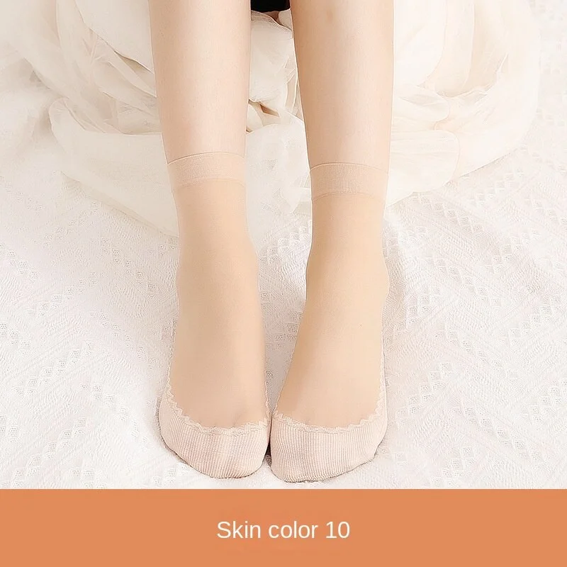 Thin Cotton Bottom Short Socks - Perfect for Summer with Anti-Slip and Wear-Resistant Design (10 Pairs)
