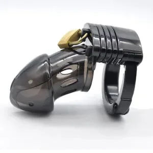 pornhint Pornhint Male Chastity Device Short Cage Men Locking Belt with Cuff Ring Plastic New