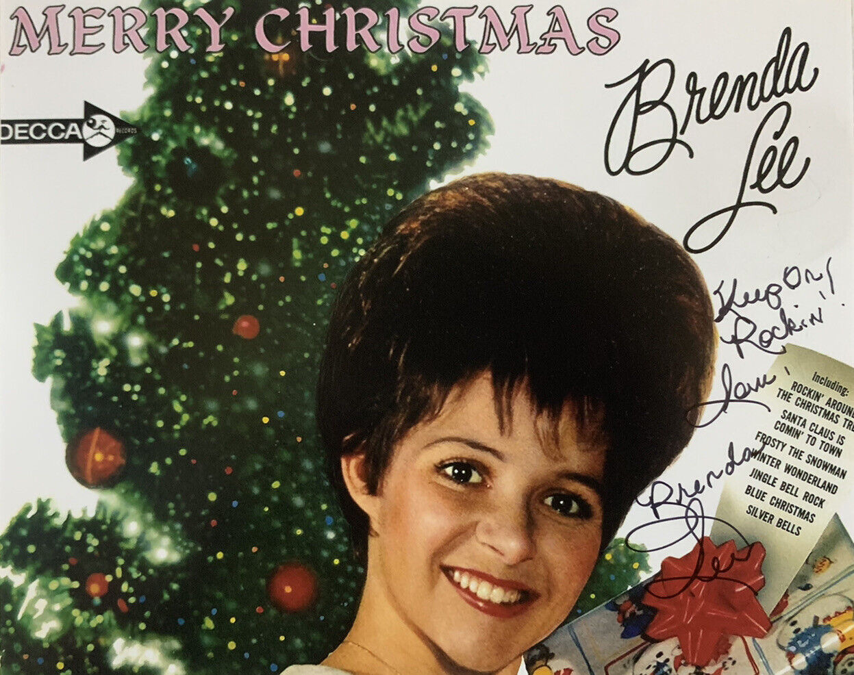 BRENDA LEE HAND SIGNED 8x10 Photo Poster painting CHRISTMAS SINGER AUTOGRAPHED AUTHENTIC RARE