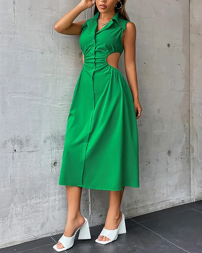 Sexy V-Neck Waistless A-Line Dress