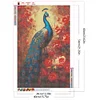 (Grande Taille) Paon et fleur rouge-plein diamant rond peinture-40 * 60cm
