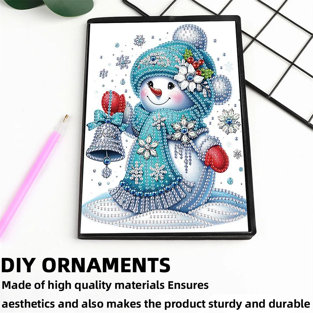2pcs Snowman Partial DIY 50 Pages A5 Diamond Painting Notebook for Study Home
