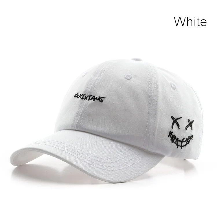 SLECKTON Cotton Baseball Cap for Women and MenSmiley Embroidered Hat Casual Snapback Hat Summer Sun Visors Caps Unisex