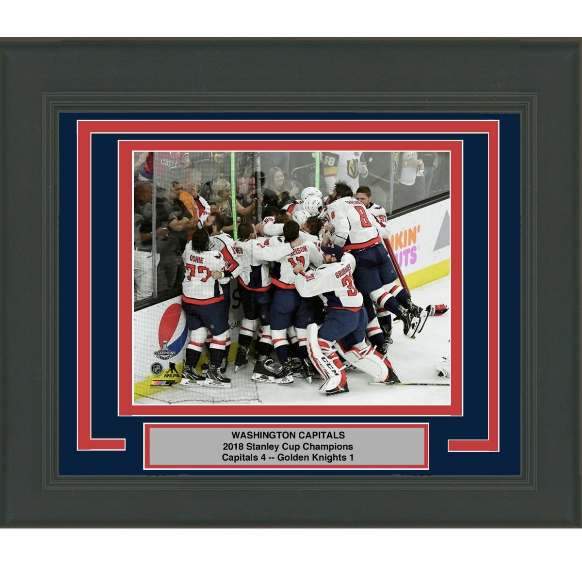 Framed WASHINGTON CAPITALS Team 2018 Stanley Cup Champions 8x10 Photo Poster painting Matted #2