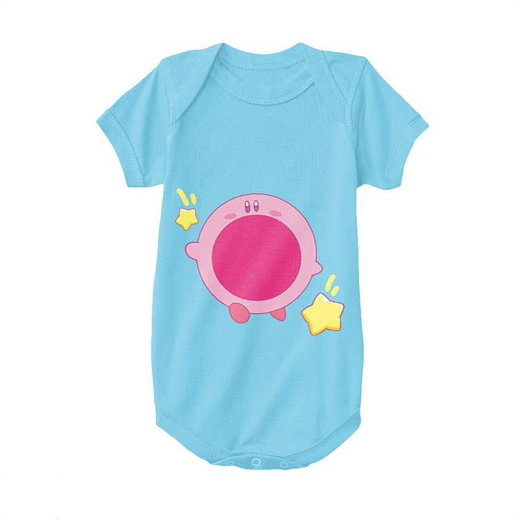 Kirby Eating The Stars Open Mouth, Kirby Baby Onesie