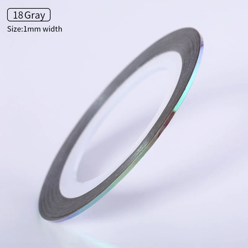 1mm 2mm 6mm Matte Glitter Nail Striping Tape Line Rainbow Multi Color Styling Tool Sticker Decal  DIY Decoration-Nail Inspo