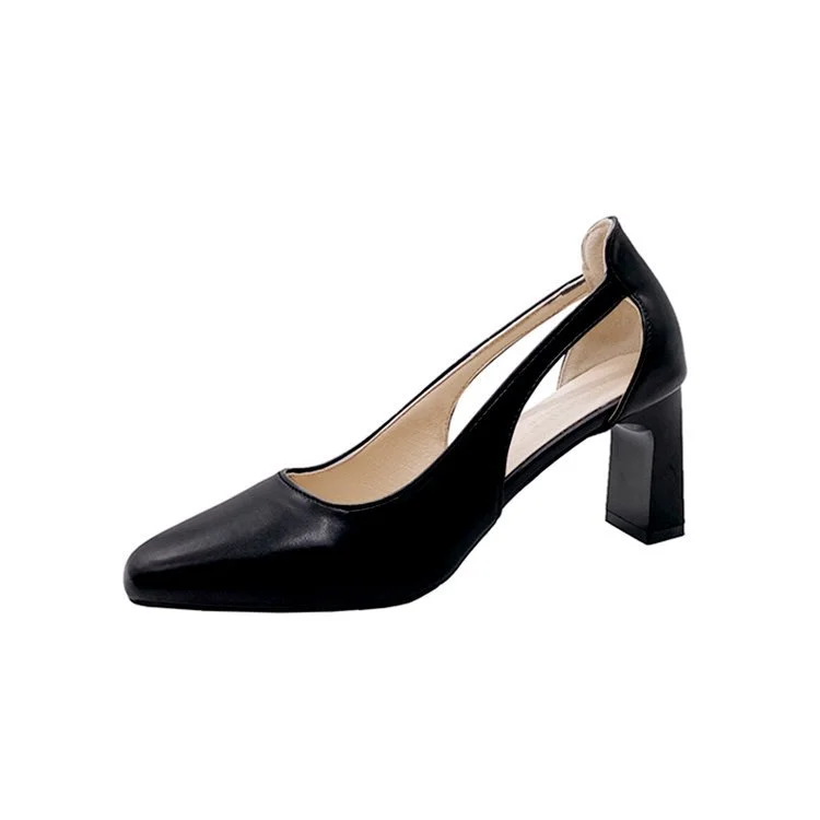 Churchf Churchf Spring / Summer 2024 Fashion Commuter Single Shoes Women's Thick Heel Women's Shoes Hollow Square Head Retro Fairy High Heels