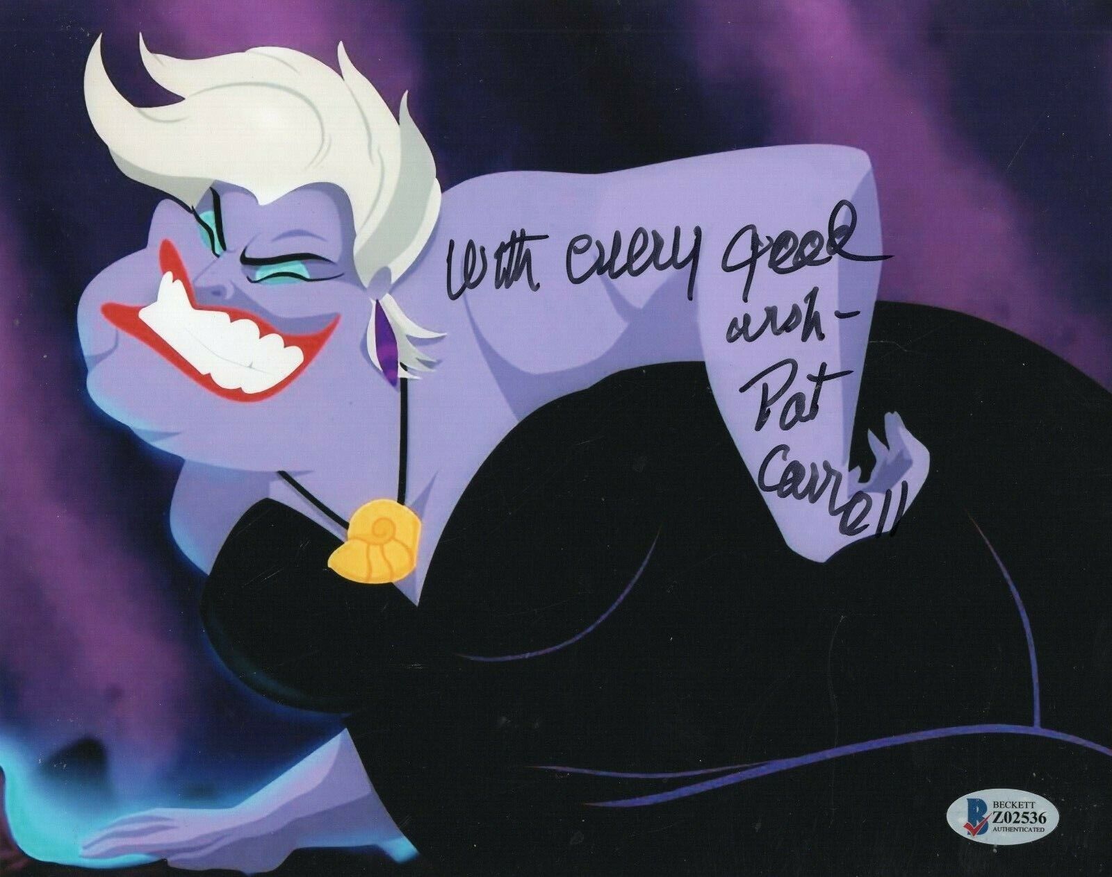 Pat Carroll Signed Ursula The Little Mermaid 8x10 Photo Poster painting w/Beckett COA Z02536