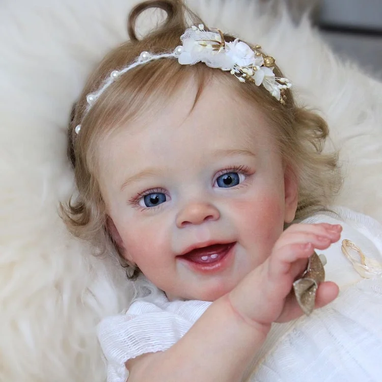 🌟Eyes can Open and Close-2024 New Arrival Function 20" Reborn Baby Doll Girl Hilary with Supple and Lush Blonde Hair& Delicate Reborn Gift Set Rebornartdoll® RSAW-Rebornartdoll®