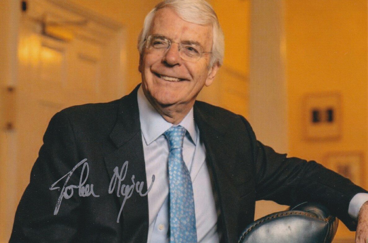 John Major Hand Signed 6x4 Photo Poster painting UK Prime Minister Autograph 2