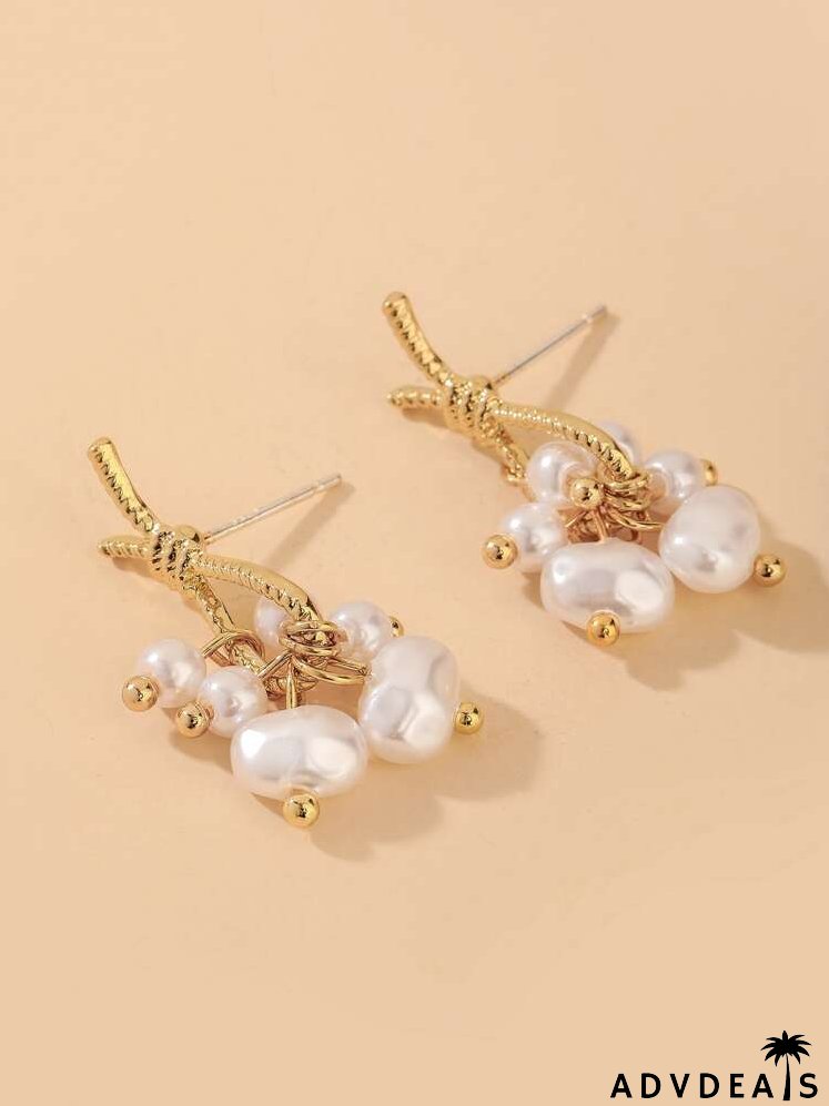 Faux Pearl Drop Earrings