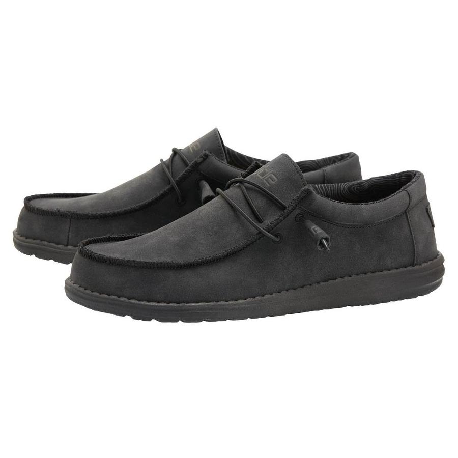 hey dude wally recycled leather carbon
