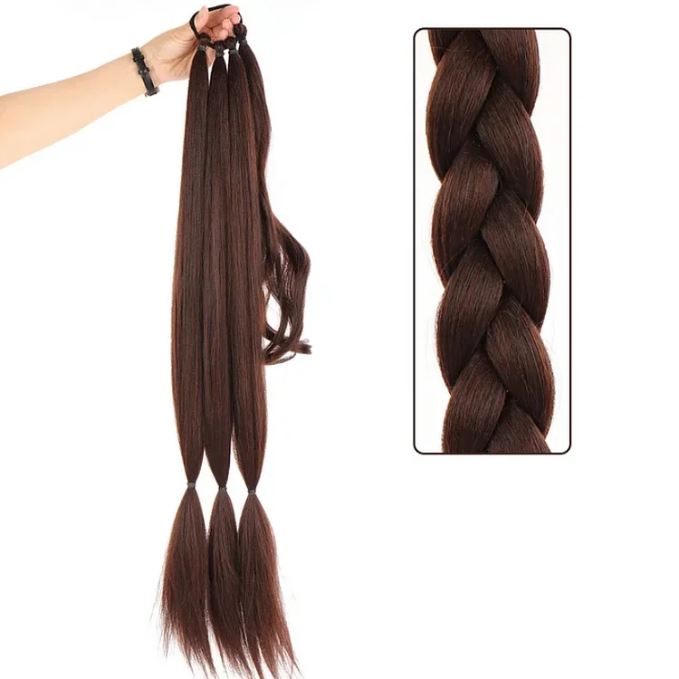 Long Braided Ponytail Synthetic Hair Extension With Hair Tie