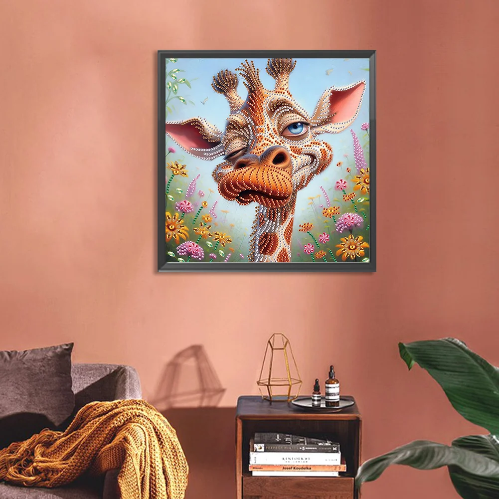 Diamond Painting - Partial Special Shaped Drill - Giraffe(Canvas|30*30cm)