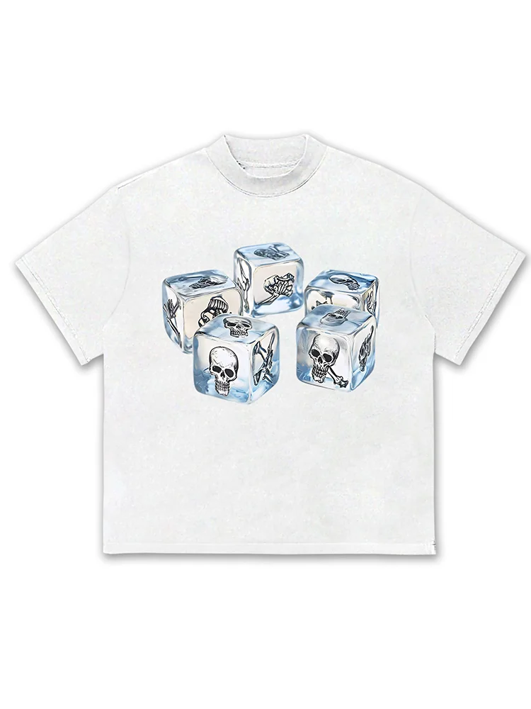 Fun Skeleton Dice Solid Color T-shirt