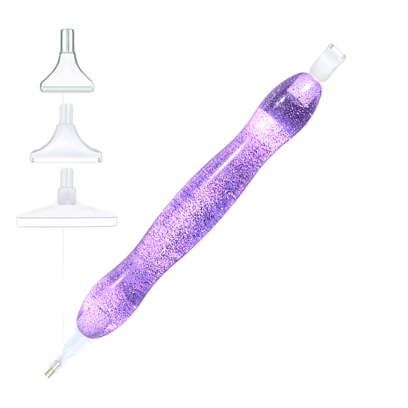 

5D Resin Diamond Painting Pen with 5 Plastic Replacement Tips (Purple), 501 Original