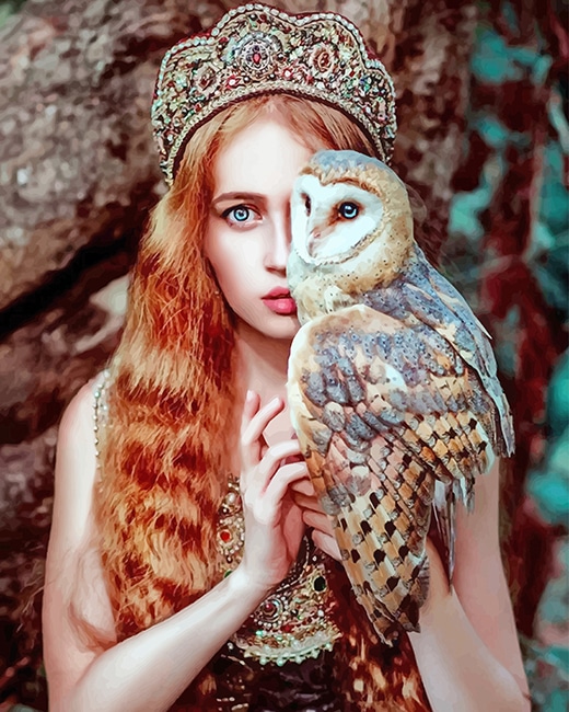 

Stunning Girl With Owl – Paint By Numbers - 40*50CM, 501 Original