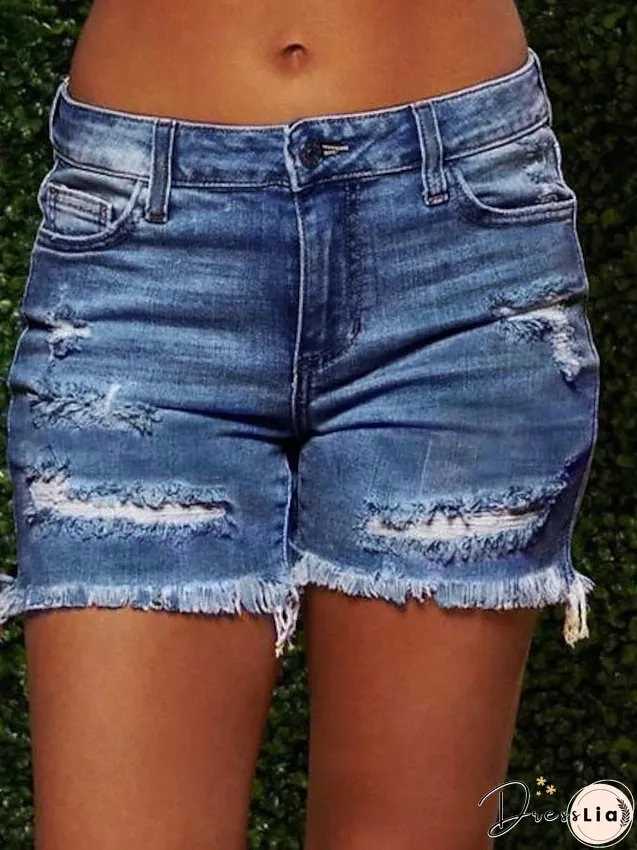 Womens Shorts Denim Light Blue Dark Grey Fashion Casual Weekend Side Pockets Short Comfort