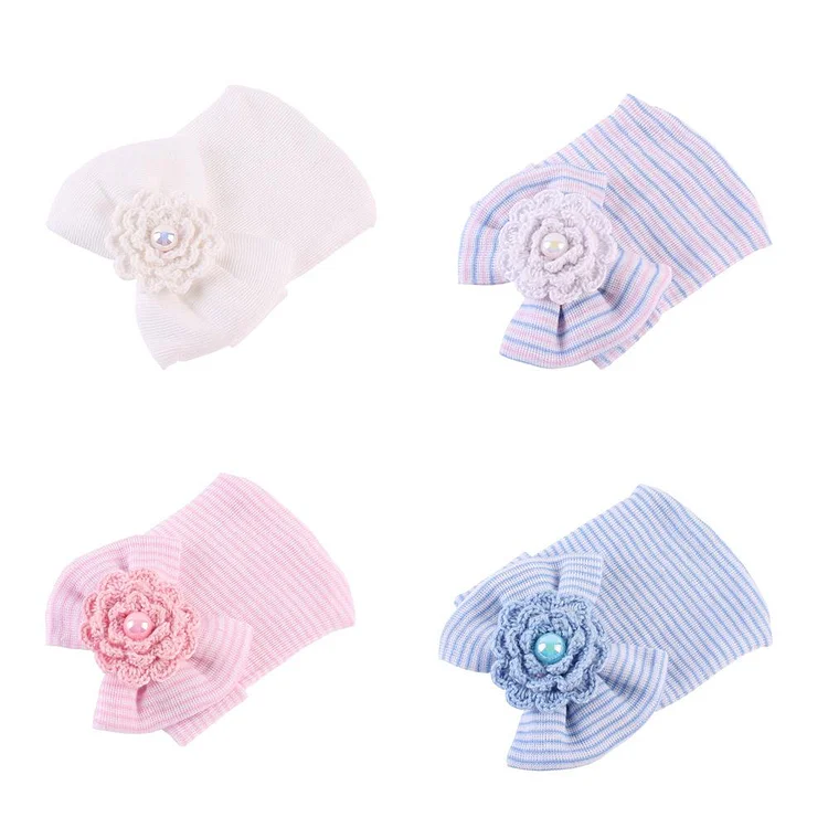  Newborn baby cap  cotton flower shape cap Toy - RSDP-Rebornbabypuppen-Rebornbabypuppen.de
