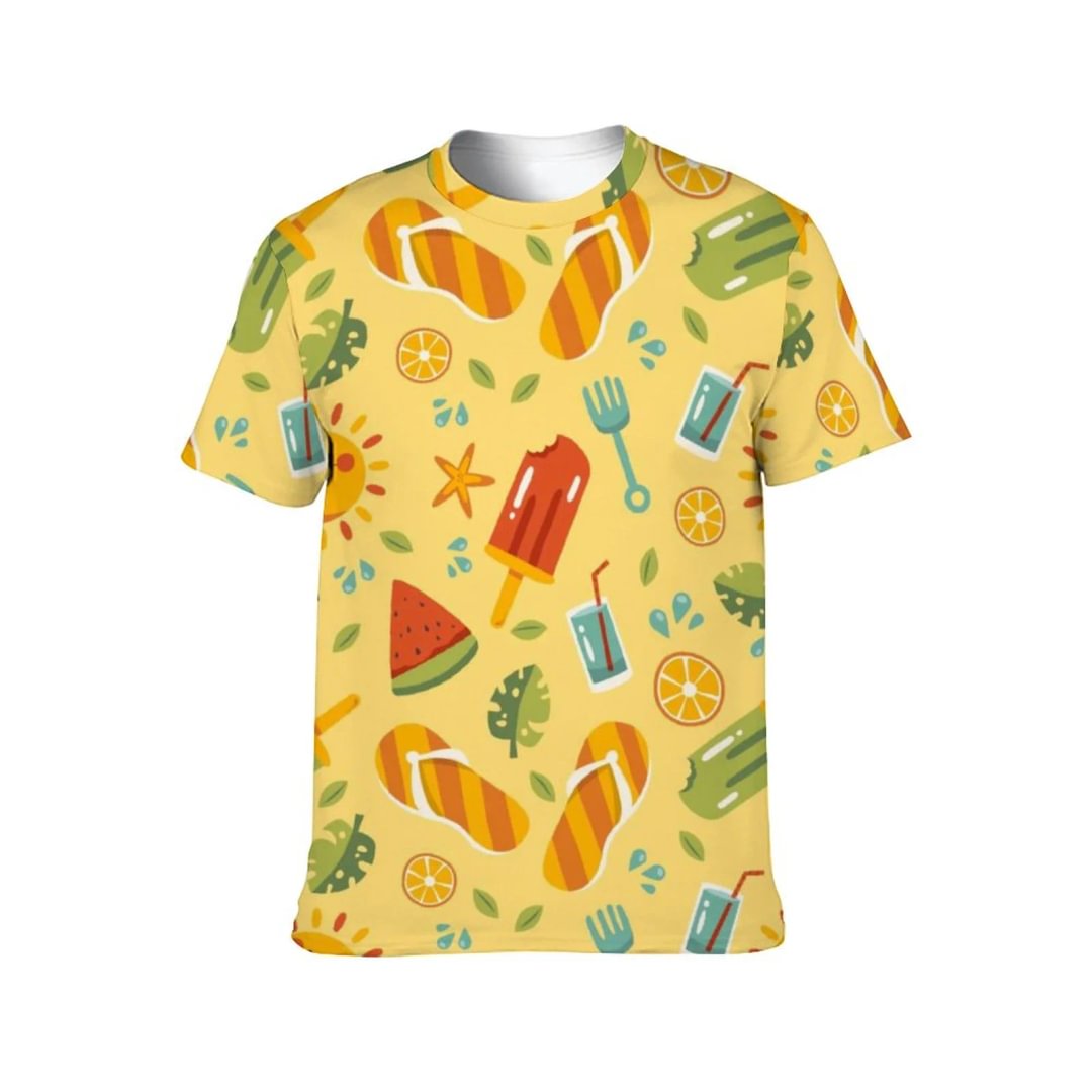 Summer Is Here Unisex Short-sleeve Shirt Printed Men's All Over Print T-Shirts Vibrant Tees