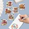 6PCS DIY Diamond Art Greeting Cards Dessert Theme Congratulations Cards & Gifts