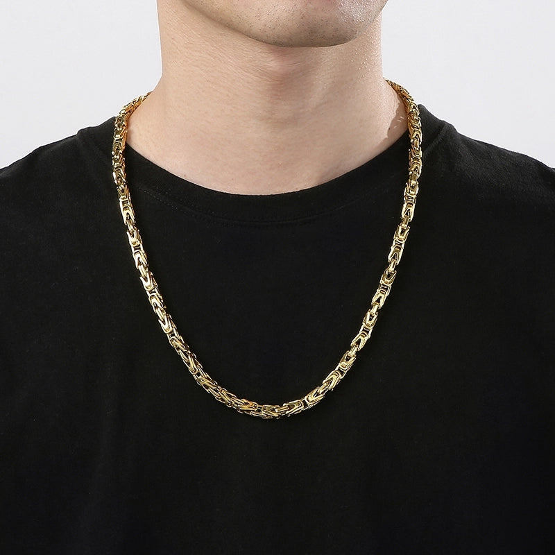 Jewelry Hip-Hop Geometric 304 Stainless Steel 18K Gold Plated Necklace