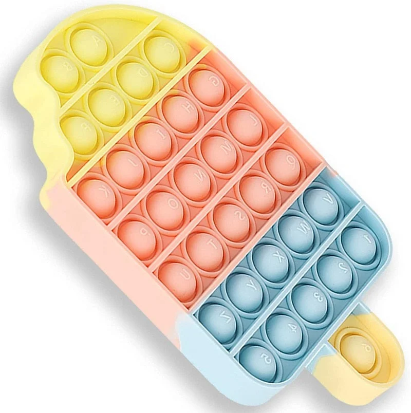 Fidget Toys, Push Pop Bubble Fidget Sensory Toy, Push Pop Fidget Toy for Kids, Silicone Stress Toys Children Adult (Ice Cream)