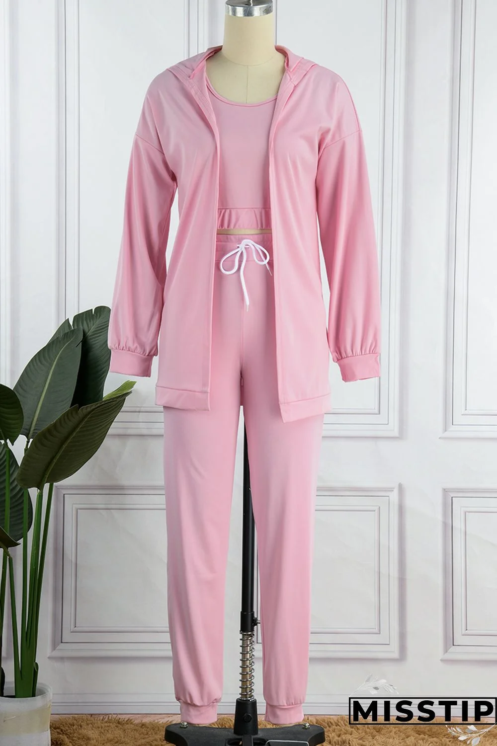 Blue Casual Solid Basic U Neck Long Sleeve Two Pieces