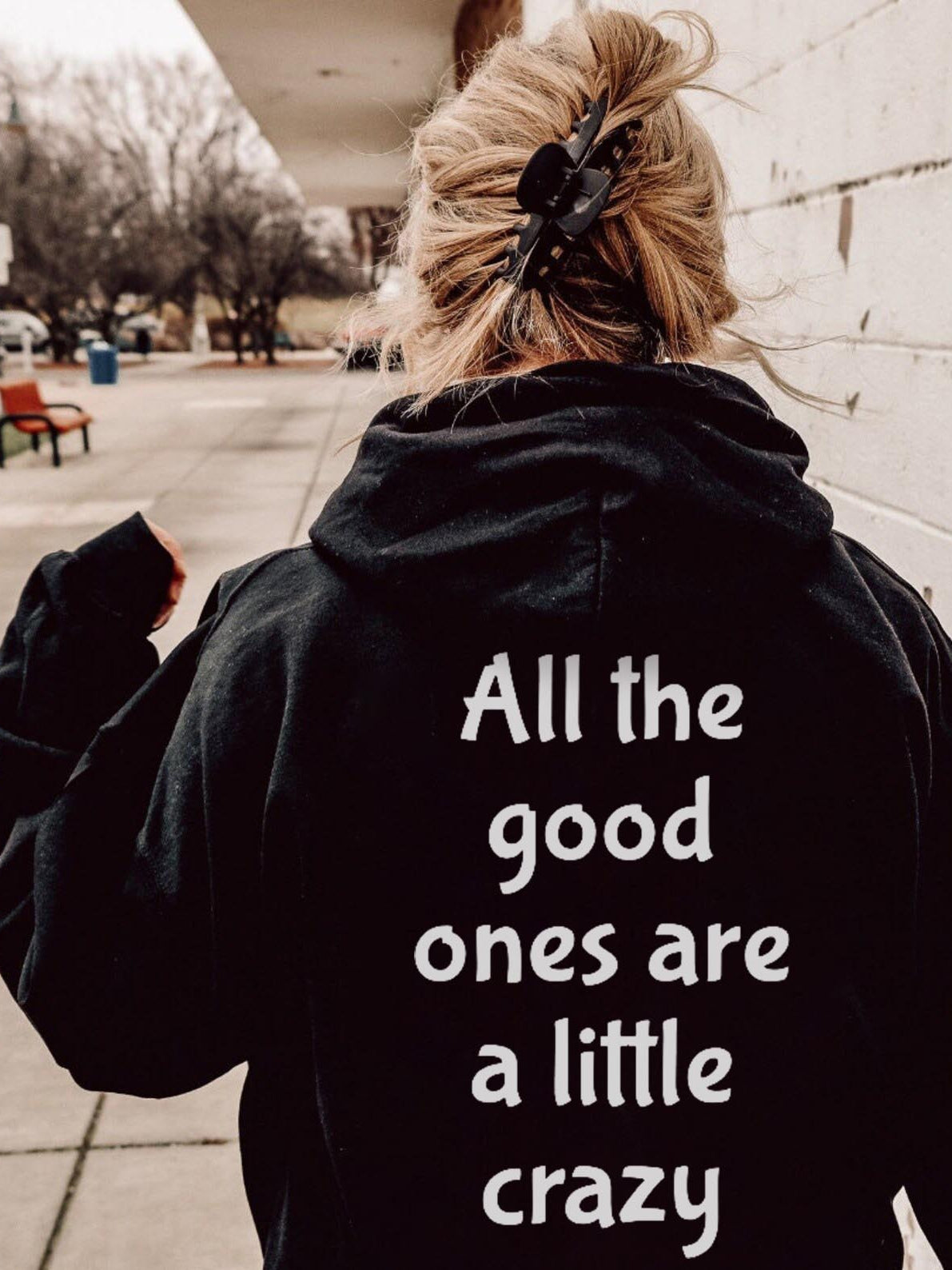 Women's All The Good Things Are A Little Crazy Graphic Printed Hoodie