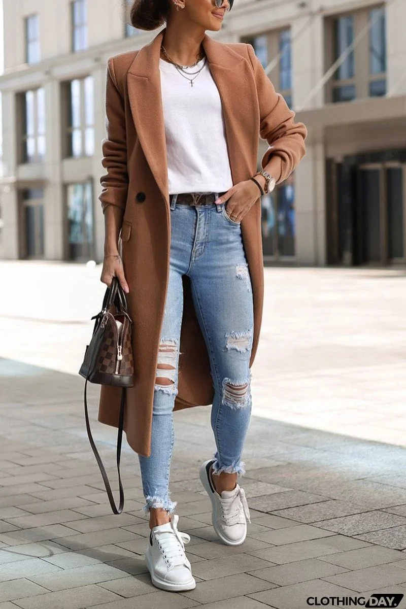 Ripped Raw Edge Skinny Jeans