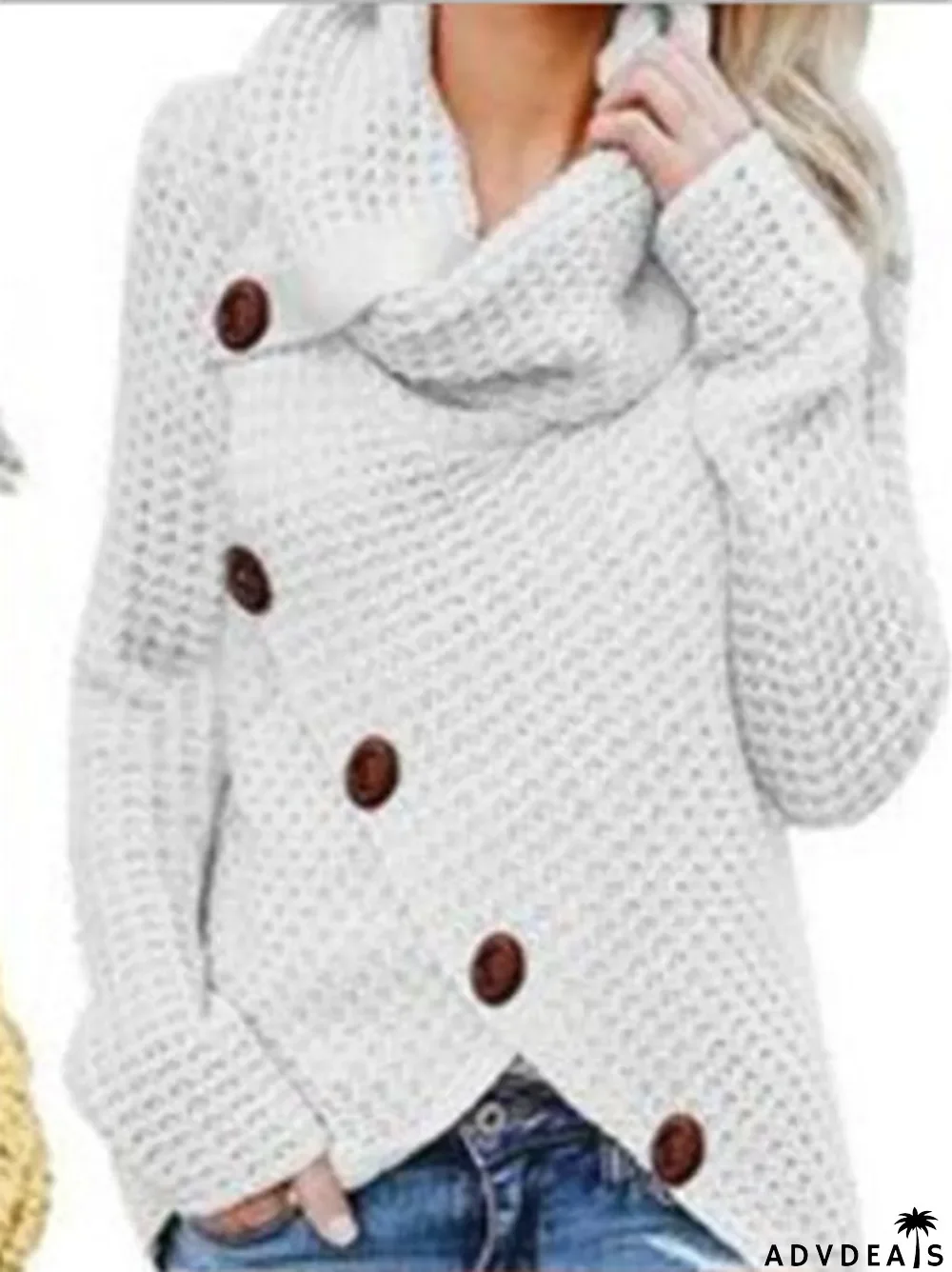 Women's Solid Color Long Sleeve Turtle Neck Tops