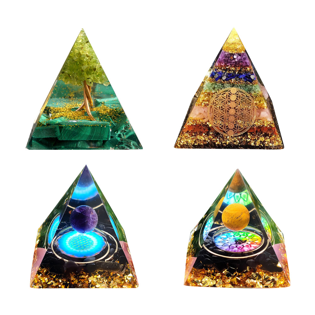 

Ogan Pyramid Energy Natural Crystal Energy Tower Heal Spirit Reiki Chakra, 501 Original