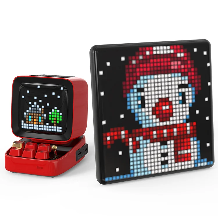  Divoom Ditoo Retro Pixel Art Game Bluetooth Speaker with 16X16  LED App Controlled Front Screen (Pink) : Electronics