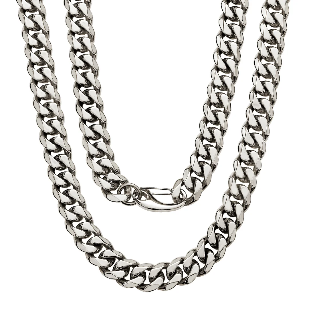 Trendy Cuban Links Necklace for Men Women, Gold Plated Titanium Stainless Steel Chain Necklace, L: 8inch-30inch