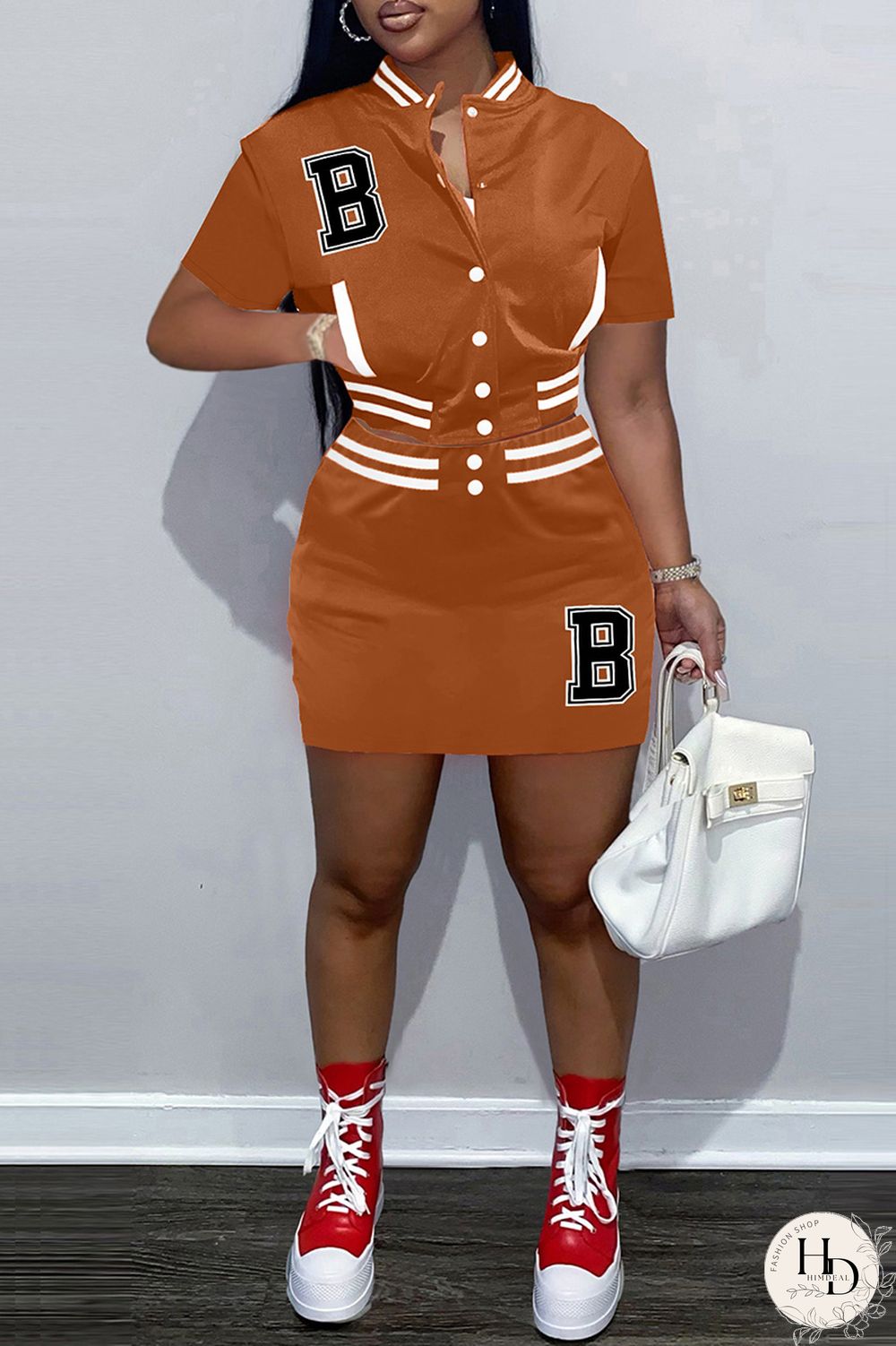 Black Fashion Casual Letter Embroidery Patchwork O Neck Short Sleeve Two Pieces