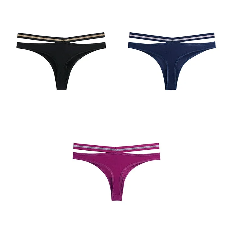 3pcs Seamless Underwear For Woman Sexy Thongs Women's Lingerie Bikini Sports Female Panties Ice Silk Woman Intimates BANNIROU