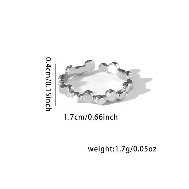 Casual Minimalist Leaf Titanium Steel Plating Open Rings