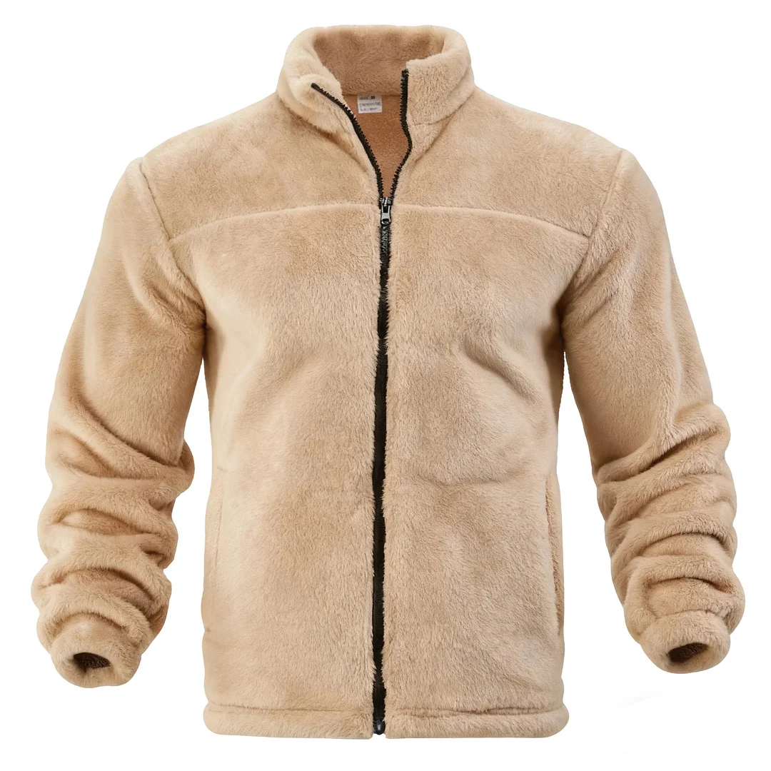 Men's Double-Sided Fleece Thick Stand Collar Jacket