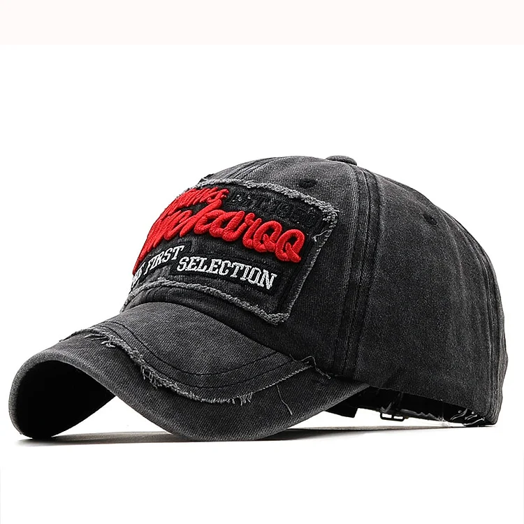Men s Retro Washed Baseball Cap Fitted Cap fishing Snapback Hat for Men Bone Women Gorras Casual Casquette Letter Black Cap