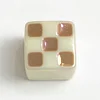 100PCS Lovely Flashing Painting Square Plaid Dice DIY Beads