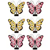 Solar Powered Outdoor Metal Butterfly Wall Lamps IP65 Waterproof Wall-Mounted Garden Butterfly Lights Auto On/Off Outdoor Fence Wall Art Decor Light for Patio Garden Fence Porch Decors