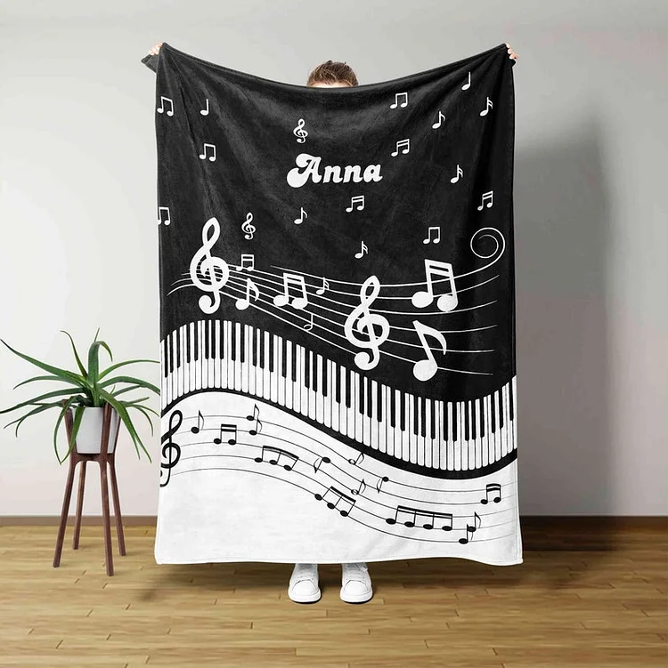 Personalized Music Blanket|55[personalized name blankets][custom name blankets]